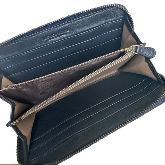BOTTEGA VENETA Intrecciato Navy Leather Wallet - Picture 3 of 11